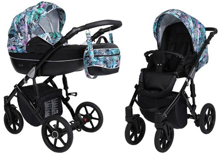 Kunert Lavado Wózek Głęboko-Spacerowy Safari + Czarny Czarna Rama Koła Żelowe