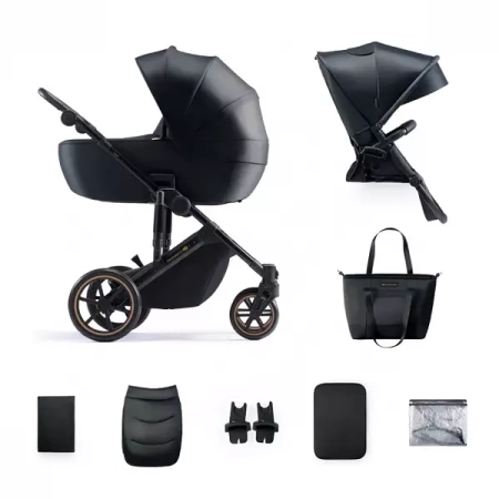 Kinderkraft Prime 2 Wózek Głęboko-Spacerowy Zestaw 2w1 Venezian Black