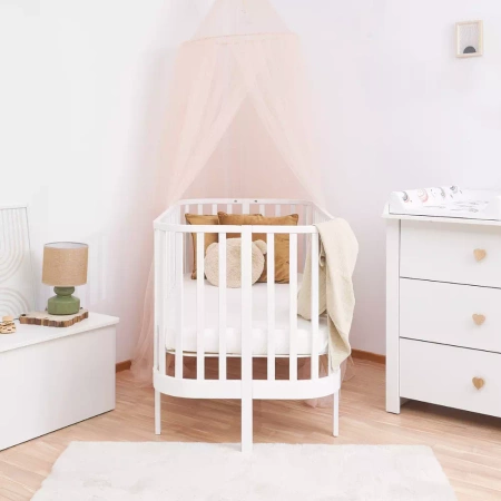 ATB Grand Zaokrąglone łóżeczko dziecięce 140×70 Białe