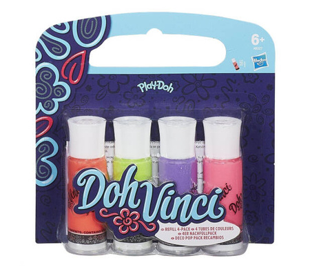 HASBRO Play-Doh Doh Vinci Tuby Uzupełniające Hot 4pak