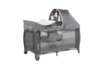 Lionelo Sven Plus Łóżeczko Turystyczne Grey Scandi