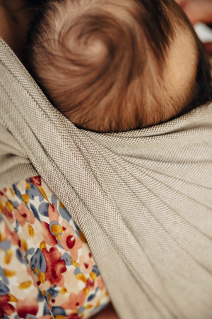 LennyLamb Chusta Do Noszenia Dzieci, Tkana Splotem Skośno-Krzyżowym (100% Bawełna) 4,6m roz M - Peanut Butter