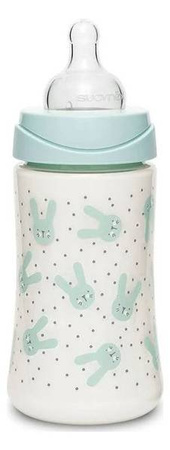 Suavinex Butelka 270ml Premium smoczek okrągły silikonowy 3 przepływowy Królik miętowy Hygge Baby