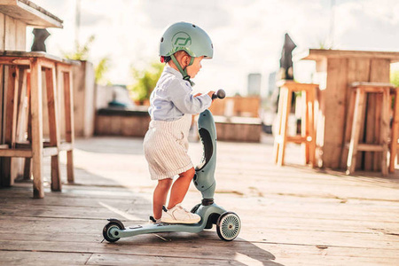 Scootandride Highwaykick 1 Jeździk i Hulajnoga 2w1 1-5 Lat S+ Zestaw Ochraniaczy dla Dzieci XXS Steel