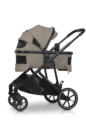 Easy Go Duoflex Wózek Głęboko-Spacerowy Bliźniaczy Rok po Roku Savana Beige 2 Siedziska 2 Gondole