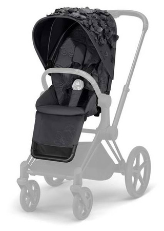 Cybex e-Priam 4.0 Rama ze Stelażem Siedziska + Tapicerka Wózek Spacerowy Dream Grey Simply Flowers