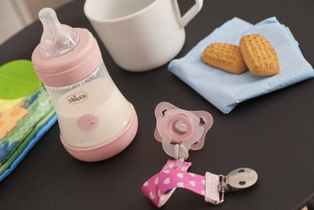 Chicco Perfect5 Zestaw Dla Noworodka Butelka Antykolkowa + Smoczek Mini Soft + Tasiemka Girl