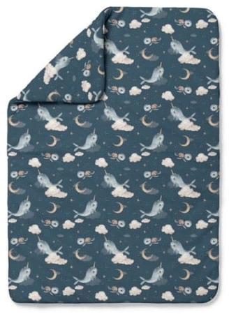 Waldin Kołdra Bambusowa 135x100 Wieloryb Granat