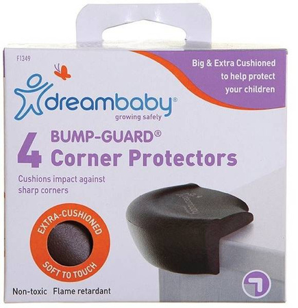 DreamBaby Nakładki Piankowe Na Narożniki - Zaokrąglone - 4 Szt. - Brązowe