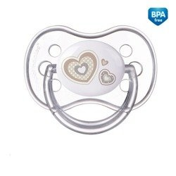 Canpol Smoczek uspokajający silikonowy symetryczny 6-18 m 22/581_bei Beige