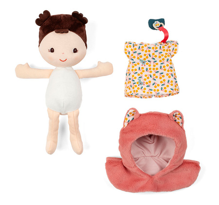 Lilliputiens Lalka dzidziuś w nosidełku i z czapeczką Jeanne 18 m+