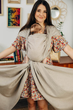 LennyLamb Chusta Do Noszenia Dzieci, Tkana Splotem Skośno-Krzyżowym (100% Bawełna) 4,6m roz M - Peanut Butter