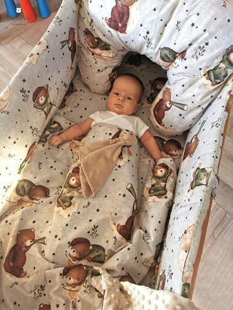 Miminu Design Śpiworek z Nogawkami Zimowy S Miś na Księżycu