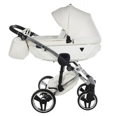 Tako Junama Fluo Individual Wózek Głęboko-Spacerowy v3 15 Biało-Srebrny