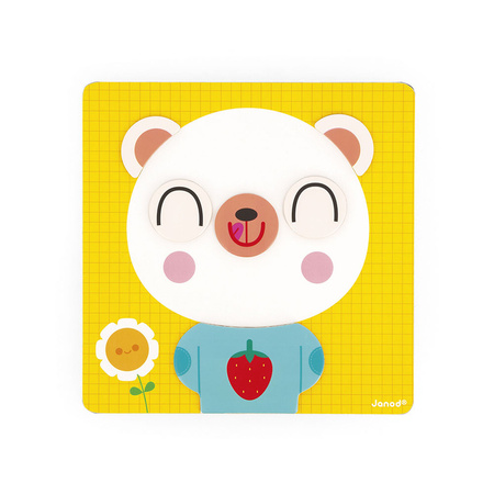 Janod Magnetyczna układanka Emocje Miś 2+