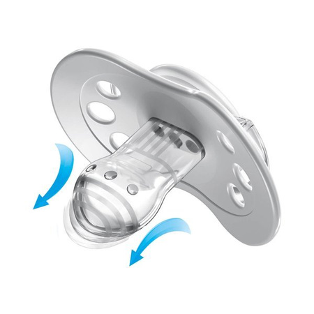 Lovi Dynamiczny Smoczek Uspokajający Silikonowy 3-6m 2szt. 22/878 Salt&Pepper
