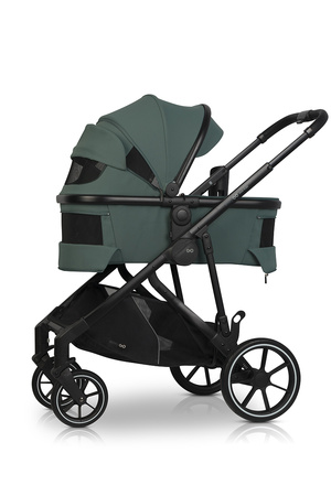 Easy Go Duoflex Wózek Głęboko-Spacerowy Bliźniaczy Rok po Roku Sage Green 2 Siedziska 2 Gondole