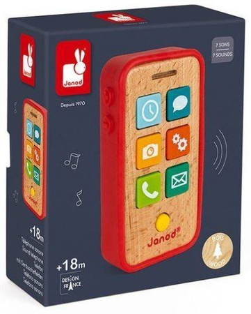 Janod Telefon Drewniany z Dźwiękami