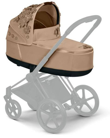Cybex e-Priam 3.0 Rama ze Stelażem Siedziska + Gondola Wózek Głęboki Nude Beige Simply Flowers