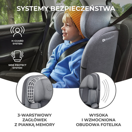 Kinderkraft Oneto 3 I-Size Fotelik Samochodowy 9-36 kg Cool Grey