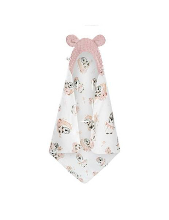 Bonjour Cherie Bambusowy Kocyk Do Fotelika z Minky Sepia Rose 90x90cm Lunapark