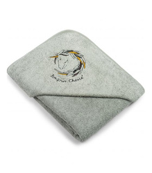  Bonjour Cherie Okrycie kąpielowe z kapturkiem 100x100 cm szary