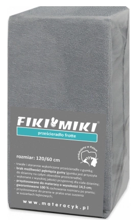 Fiki Miki Prześcieradło FROTTA 140/70 szare