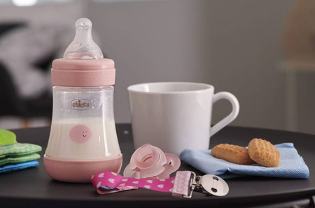 Chicco Perfect5 Zestaw Dla Noworodka Butelka Antykolkowa + Smoczek Mini Soft + Tasiemka Girl