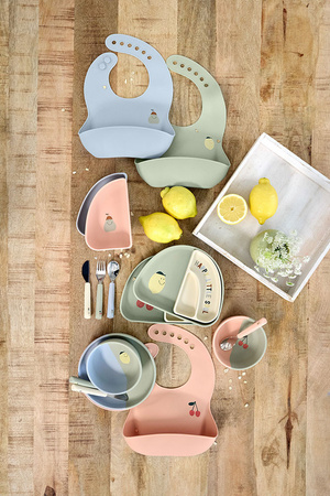 Lassig Zestaw silikonowych naczyń 3 el. Happy Fruit Cherry