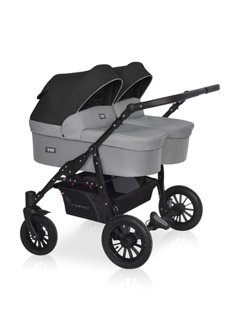 Riko Basic Saxo Wózek Bliźniaczy Głęboko-Spacerowy 05 Grey Fox