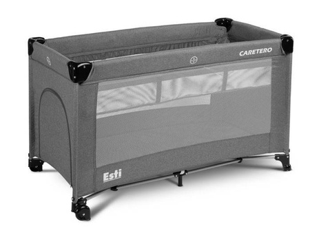 Caretero Esti Łóżeczko Turystyczne z Opuszczanym Bokiem Graphite