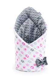 Bocioland Minky Rożek 80x80 Słoniki Róż BOC0070