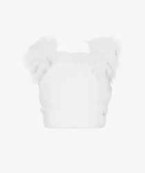 Iltom Czapka Dziewczęca z Pomponami Rozmiar 52 Biała