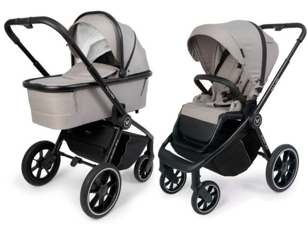 Muuvo Quick 3.0 Wózek Głęboko-Spacerowy z Gondolą XL Zestaw 2w1 Steel Grey