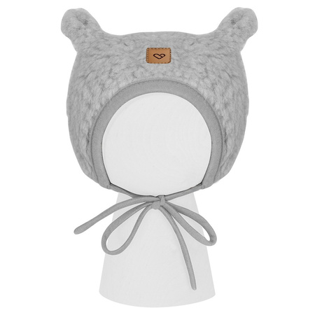 Zaffiro Violet Nevada Czapeczka 100% wełna M (6-12m) Grey