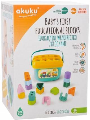 Akuku Edukacyjne Wiaderko z Klockami A0459