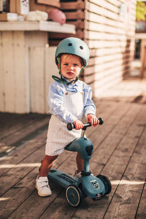 Scootandride Highwaykick 1 Jeździk i Hulajnoga 2w1 1-5 Lat S+ Zestaw Ochraniaczy dla Dzieci XXS Steel