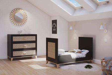 Theo Bebe Nami Łóżeczko Ratanowe 60x120cm Onyx