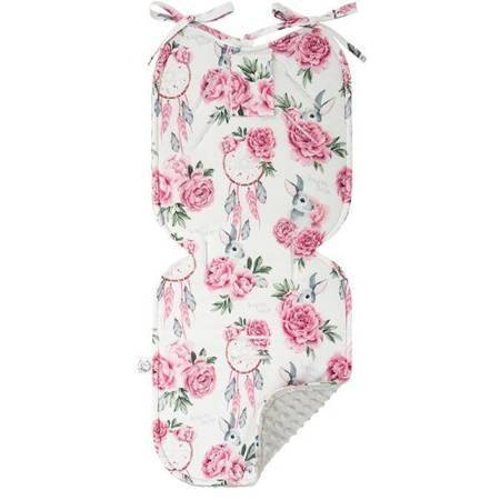 Bonjour Cherie Bambusowa Wkładka Do Wózka z Minky Glacier Gray 80x36cm Łapacze Snów