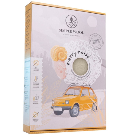 Simple Wool Little Merry 2.0 Wkładka Termoaktywna z Wełny Merino do Fotelika 0-13 kg Beż