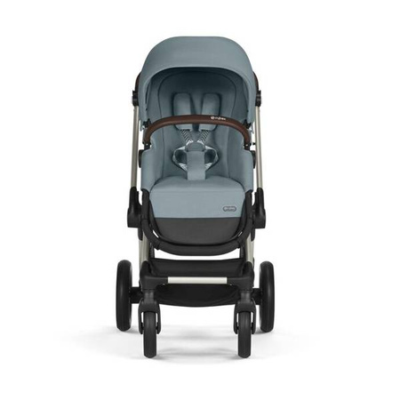 Cybex Eos Lux Wózek Głęboko-Spacerowy Rama Taupe Sky Blue + Aton B2 i-Size Fotelik 0-13kg + Baza One Volcano Black