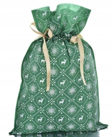 Pakado Worek Prezentowy 30x45cm Renifery z Płatkami Śniegu