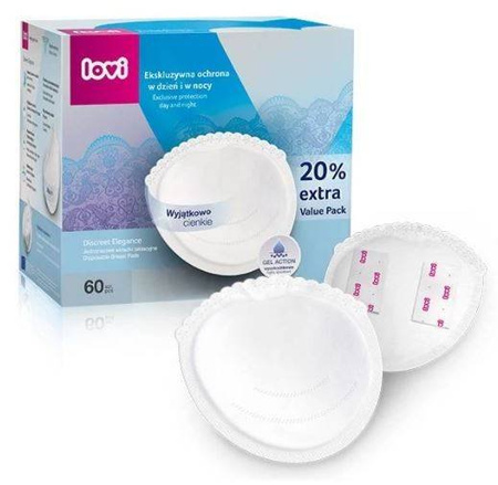 Lovi Discreet Elegance Wkładki Laktacyjne Białe 60 szt 19/607