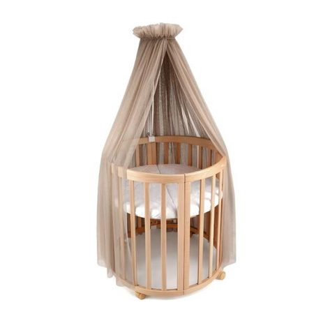 Waldin Tiulowy Baldachim Do Łóżeczka + Stelaż Na Baldachim Taupe