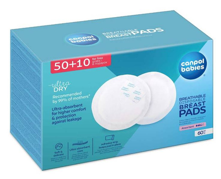 Canpol Wkładki laktacyjne z paskiem samoprzylepnym 1/652 60 szt.