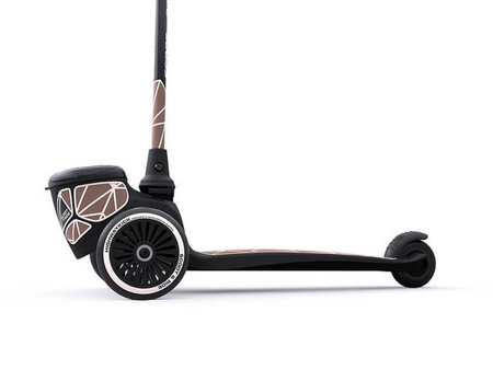 Scootandride Highwaykick 2 Lifestyle Hulajnoga Trójkołowa Balansowa z Zamykanym Schowkiem 2+ Brown Lines