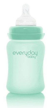 Everyday Baby, Szklana butelka ze smoczkiem S, 150 ml Miętowy