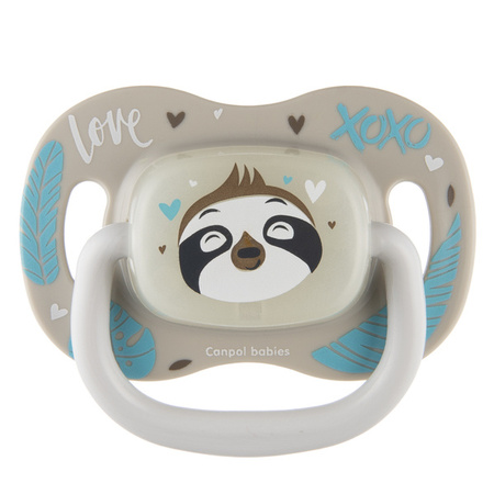 Canpol Babies Smoczek Silikonowy Symetryczny 18m+ Exotic Leniwiec 34/922_leni