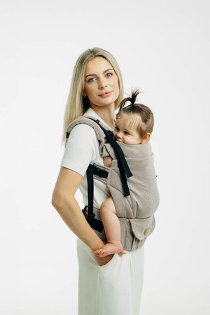 LennyLamb Moje Pierwsze Nosidełko LennyUpGrade PRO, Splot Jodełkowy, 100% Bawełna, - Mała Jodełka Almond