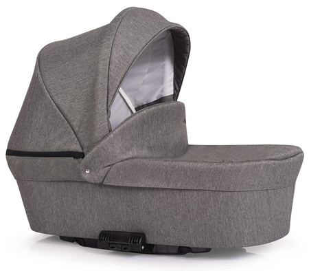 Kunert Molto Wózek Głęboko-Spacerowy 2w1 Grafit Jeans + Kwiaty Czarna Rama Koła Żelowe